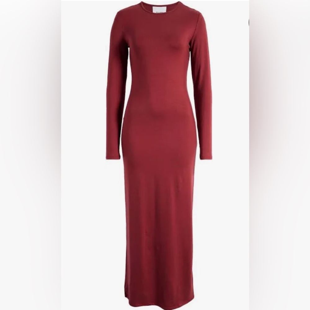Reformation Long Sleeve Maxi Dress in Burgundy